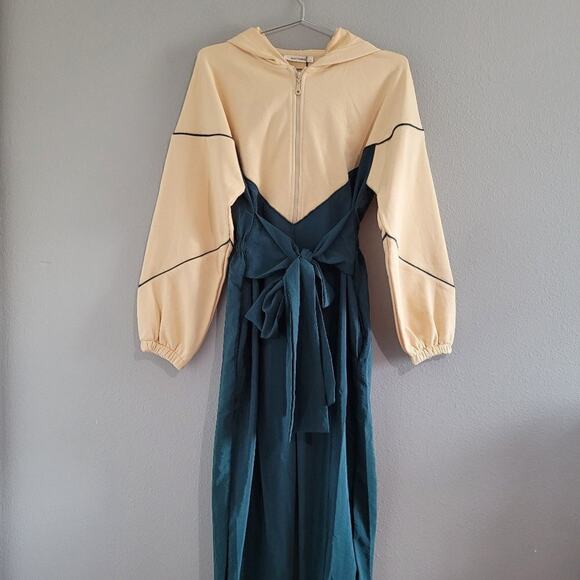 Nocturne Women's Colorblock Hooded Sweater Jumpsuit Size XS Statement Streetwear - Picture 5 of 11